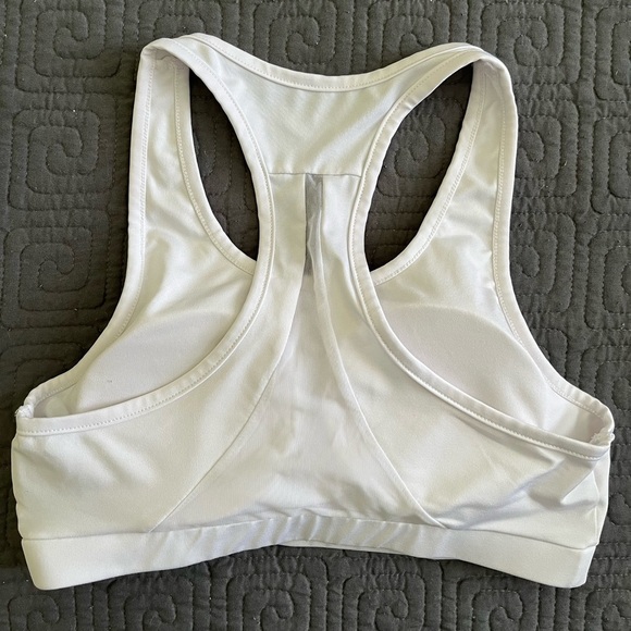 Women's White Padded Sports Bra - Picture 3 of 3